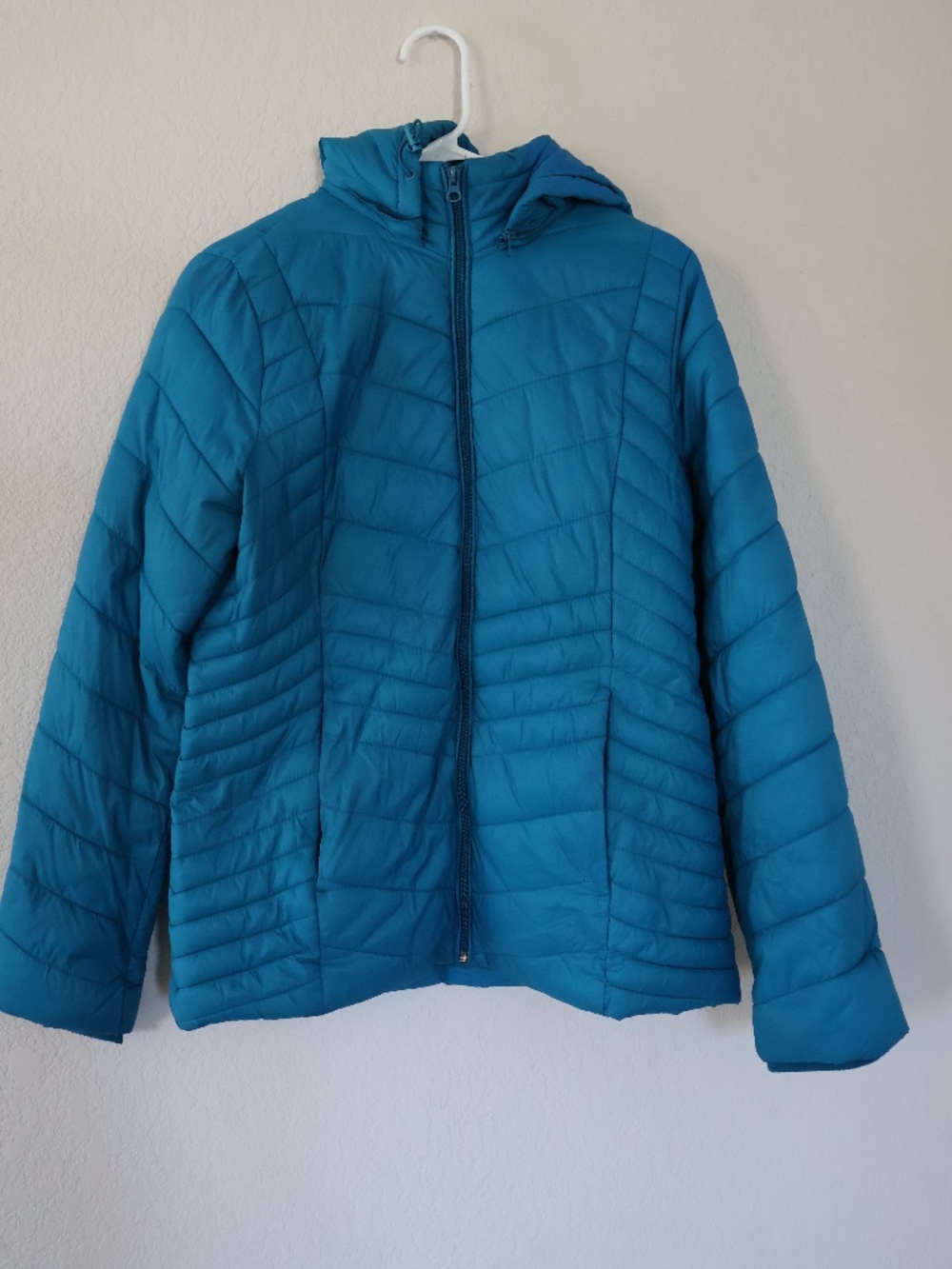 Xersion puffer jacket coat sz M aqua/teal/blue-green color